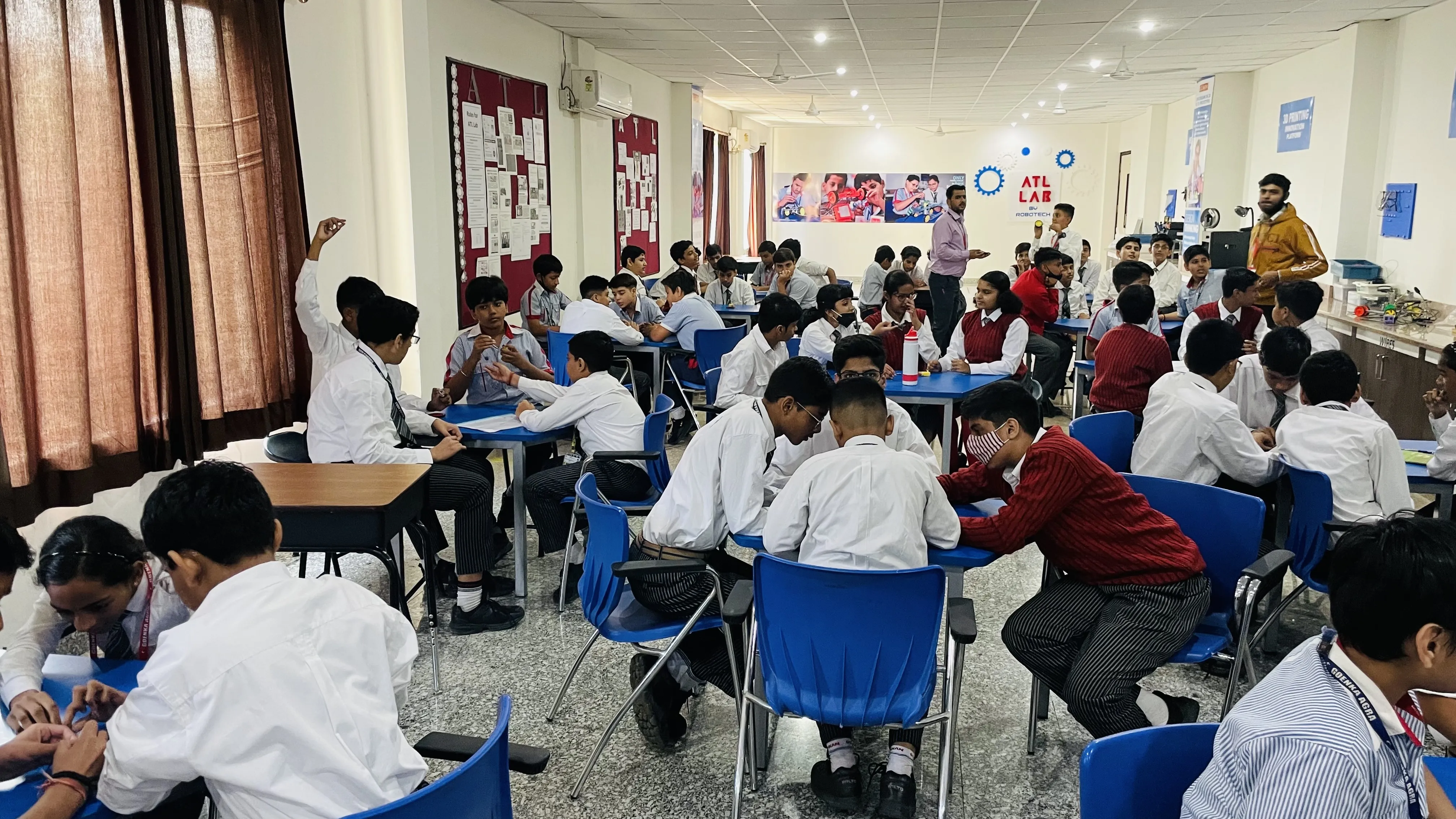 Robotics classroom session in action